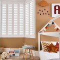 Shutters Cotton 89mm - Moda  Multi L Frame - Full Height - Bedroom Bay Window
